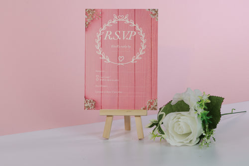 Deluxe Pink Wedding RSVP Cards