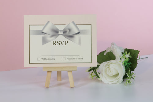 Deluxe Bow Wedding RSVP Cards