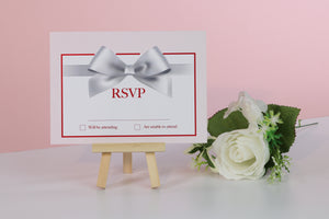 Deluxe Bow Wedding RSVP Cards