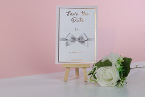 Deluxe Bow Wedding Save The Date Cards