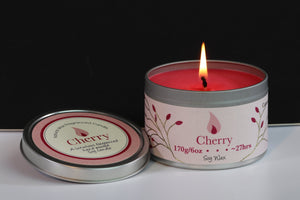 Cherry Scented Soy Wax Tin Candle