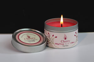 Cherry Scented Soy Wax Tin Candle