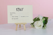 Load image into Gallery viewer, Deluxe Clean &amp; Simple Wedding RSVP Cards