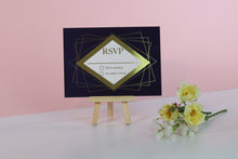 Load image into Gallery viewer, Deluxe Diamond Wedding RSVP Cards
