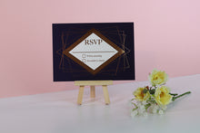 Load image into Gallery viewer, Deluxe Diamond Wedding RSVP Cards