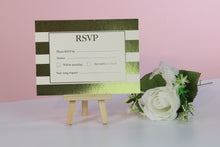 Load image into Gallery viewer, Deluxe Striped Wedding RSVP Cards