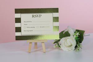Deluxe Striped Wedding RSVP Cards