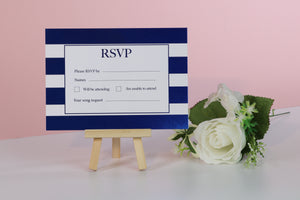 Deluxe Striped Wedding RSVP Cards