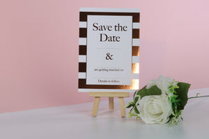 Deluxe Striped Wedding Save The Date Cards