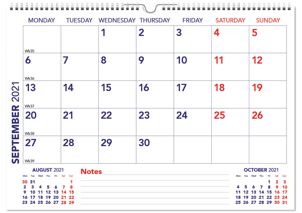 A3/A4 Academic School Year Planner Calendar 2021 / 2022