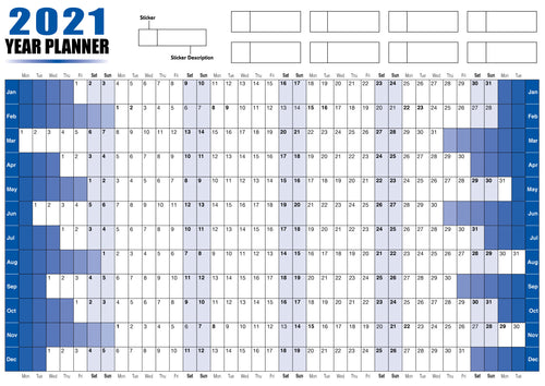 A3 Premium 12 Month Academic School Wall Planner 2020 / 2021