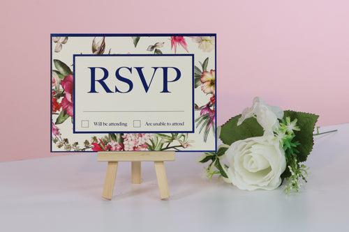 Deluxe Floral Wedding RSVP Cards