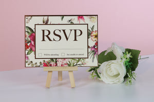 Deluxe Floral Wedding RSVP Cards