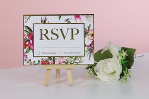 Deluxe Floral Wedding RSVP Cards