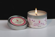 Load image into Gallery viewer, Garden Rose Scented Soy Wax Tin Candle