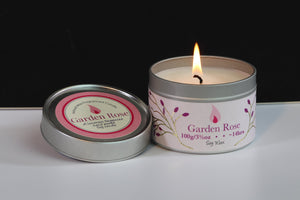 Garden Rose Scented Soy Wax Tin Candle