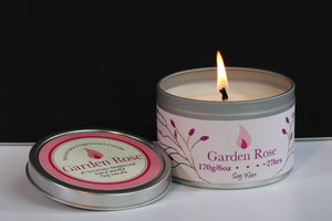 Garden Rose Scented Soy Wax Tin Candle