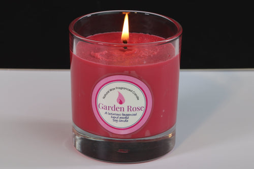 Garden Rose Scented Soy Wax Glass Container Candle