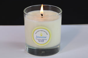Jasmin Scented Soy Wax Glass Container Candle