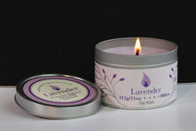 Load image into Gallery viewer, Lavender Scented Soy Wax Tin Candle