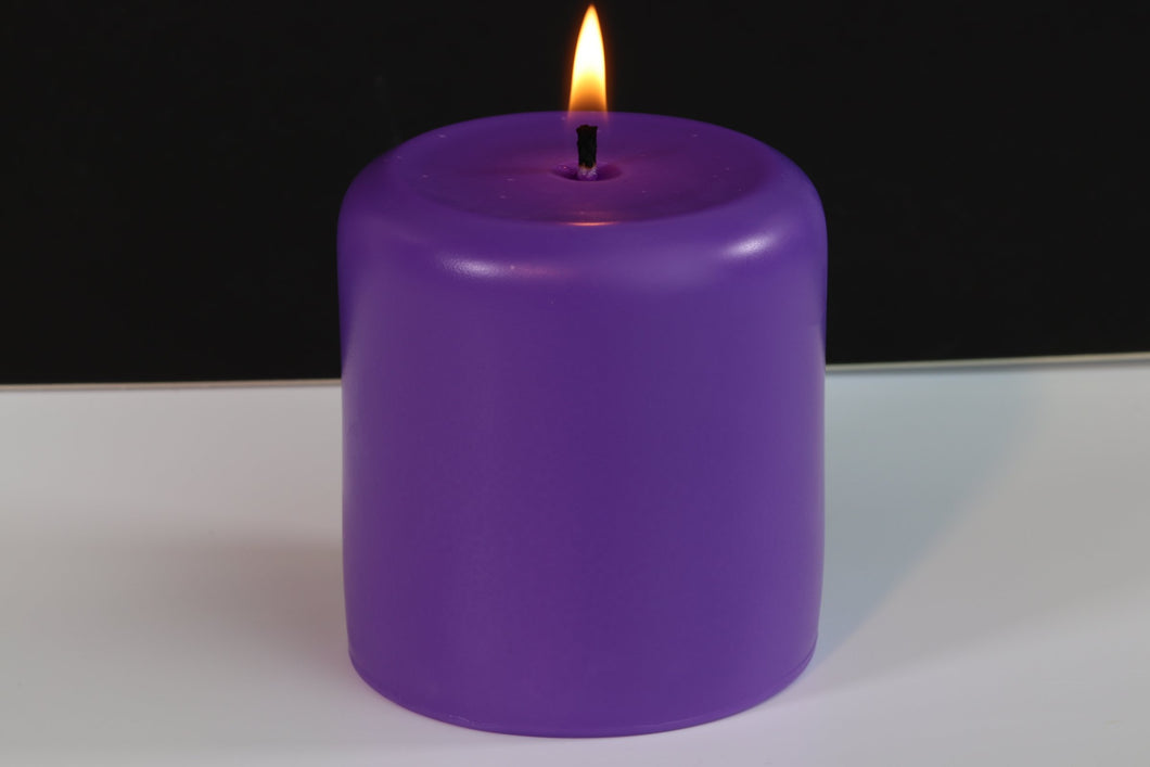 Lavender Scented Soy Wax Pillar Candle