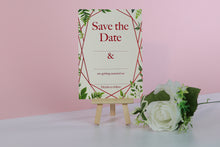 Load image into Gallery viewer, Deluxe Leaf Themed Wedding Save The Date Cards