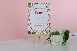 Deluxe Leaf Themed Wedding Save The Date Cards