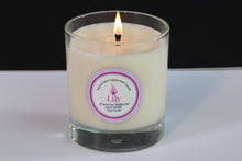 Load image into Gallery viewer, Lily Scented Soy Wax Glass Container Candle