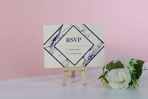 Deluxe Marble Themed Wedding RSVP Cards