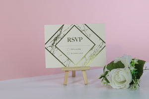 Deluxe Marble Themed Wedding RSVP Cards