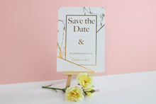 Load image into Gallery viewer, Deluxe Marble Themed Wedding Save The Date Cards