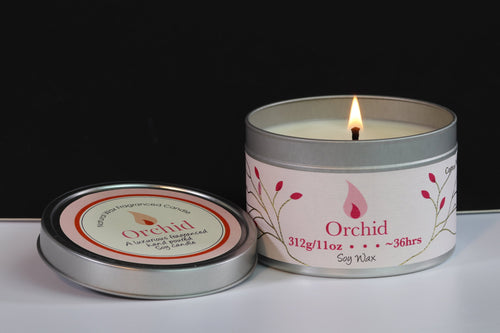 Orchid Scented Soy Wax Tin Candle