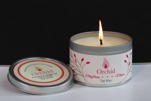 Orchid Scented Soy Wax Tin Candle