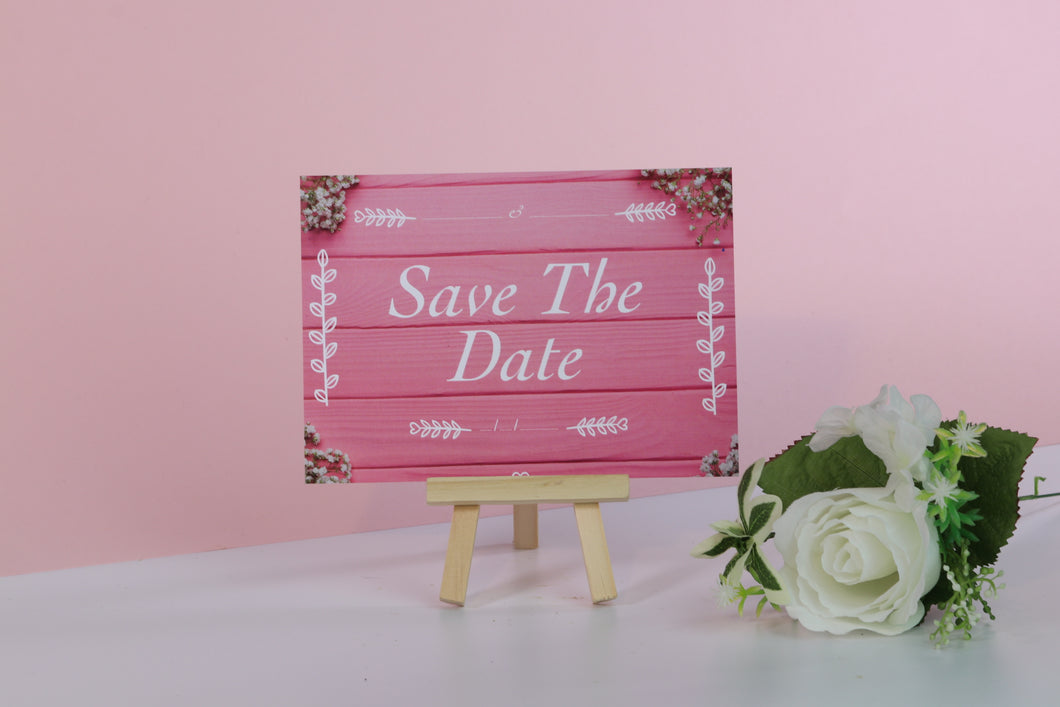 Pink Wedding Save The Date Cards