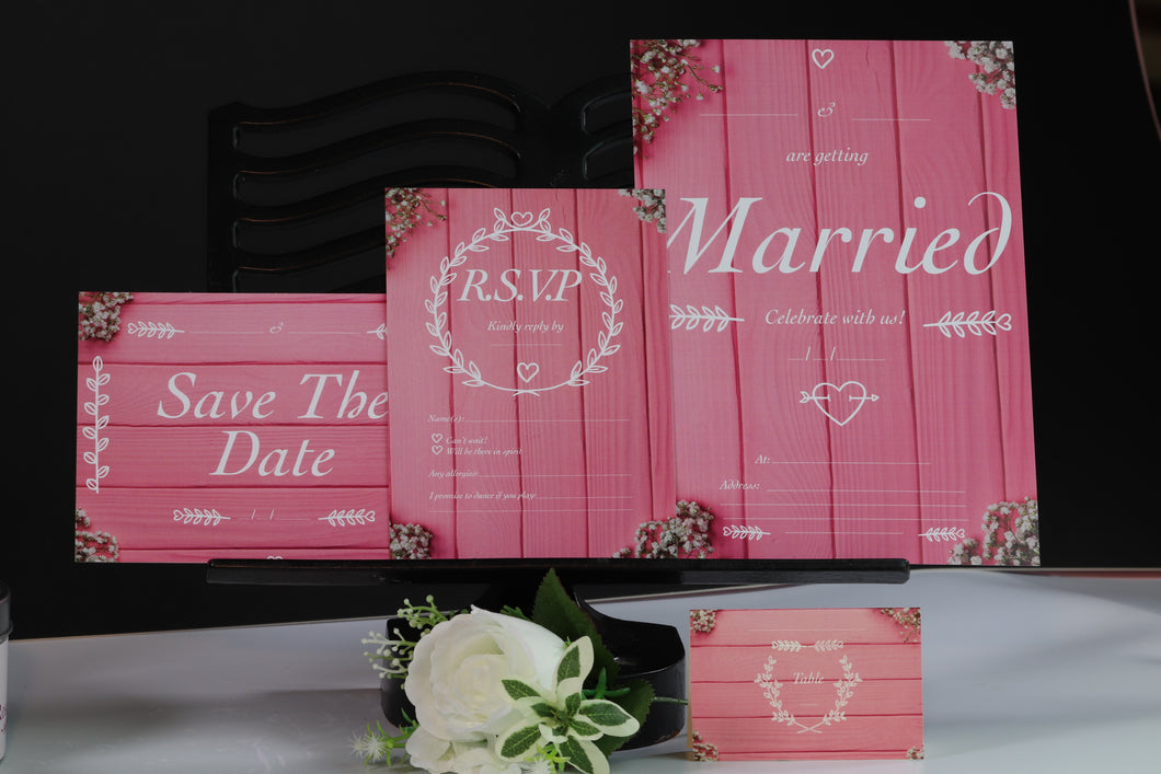 Deluxe Pink Wedding Stationery Set