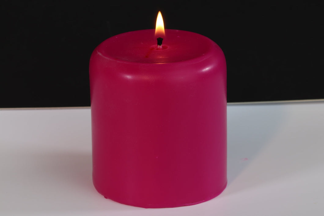 Raspberry Scented Soy Wax Pillar Candle