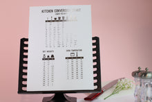 Load image into Gallery viewer, Recipe book white paper silver foil conversion chart