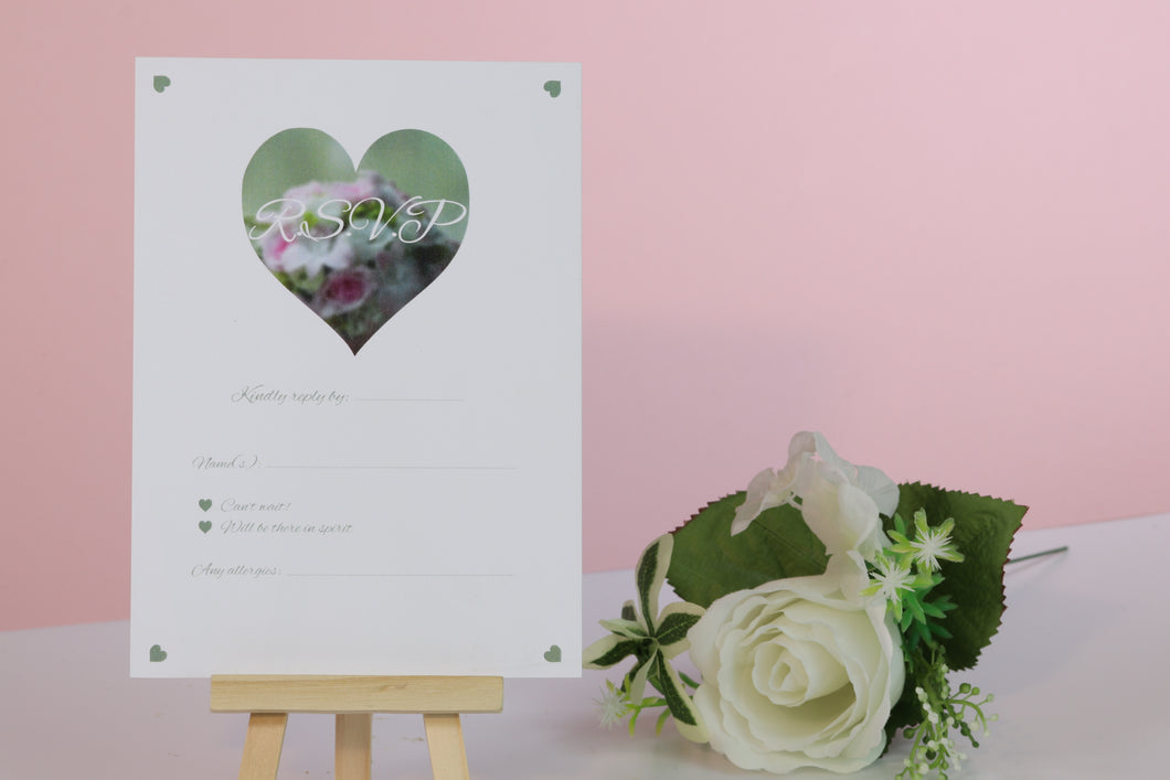 Deluxe Rose Wedding RSVP Cards