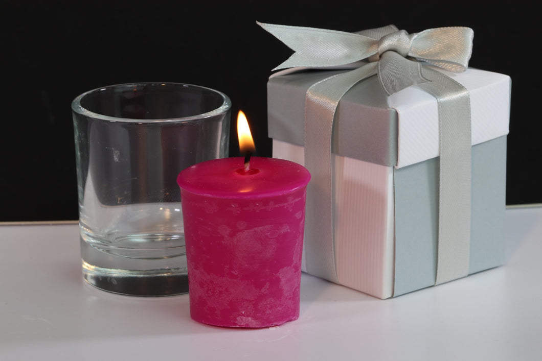 Raspberry Scented Soy Wax Votive Candle