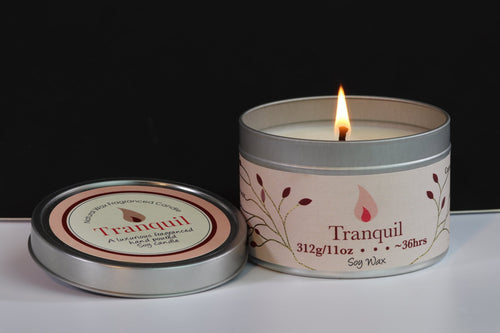 Tranquil Scented Soy Wax Tin Candle