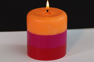 Tropical, Raspberry & Cherry Scented Pillar Candle