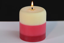 Load image into Gallery viewer, Vanilla, Tranquil &amp; Garden Rose Scented Pillar Candle