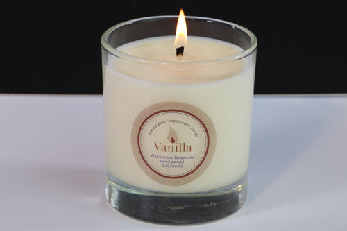Vanilla Scented Soy Wax Glass Container Candle